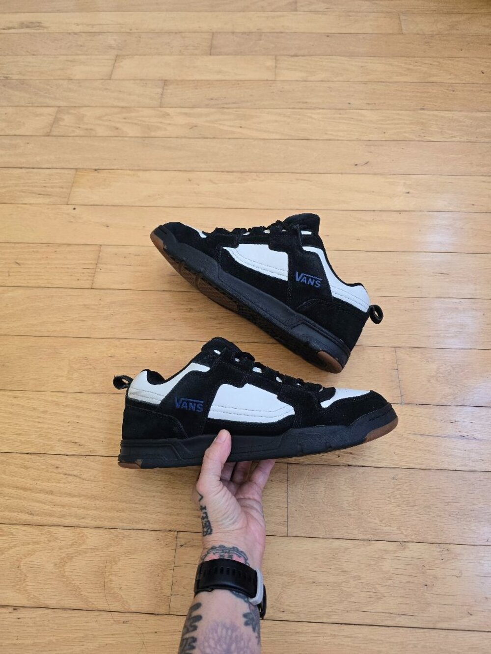 Vans | Lancer Black White Suede Chunky Skater Sneakers | Mens 11